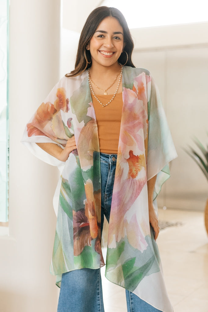 Floral Water Color Kimono