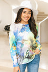 Blended Floral Pattern Italian Sweater