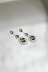 3 Teardrop 2 Rhinestone Trim Bottom Earrings