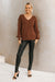 V-Neck Back Satin Tie Sweater