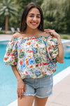 Puff Sleeve Off The Shoulder Blouse (Sale)