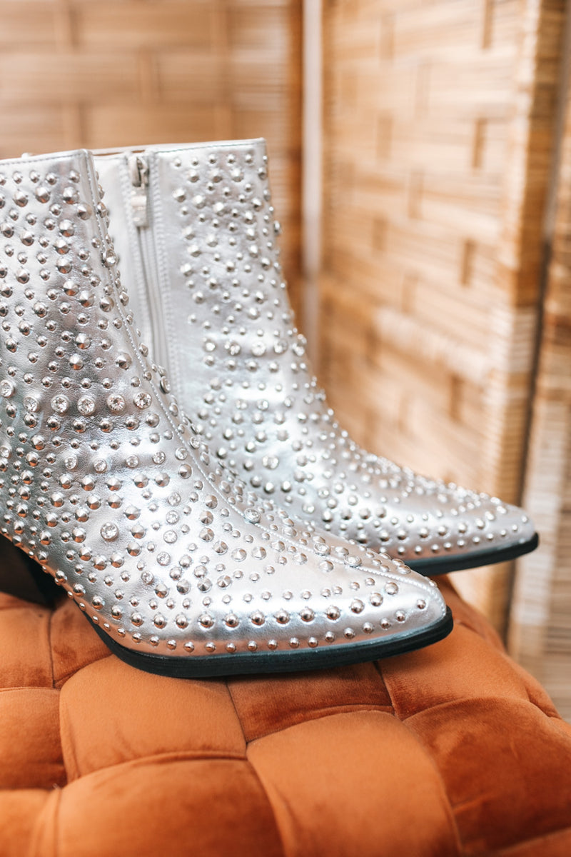 Studded & Diamond Stoned Short Boots