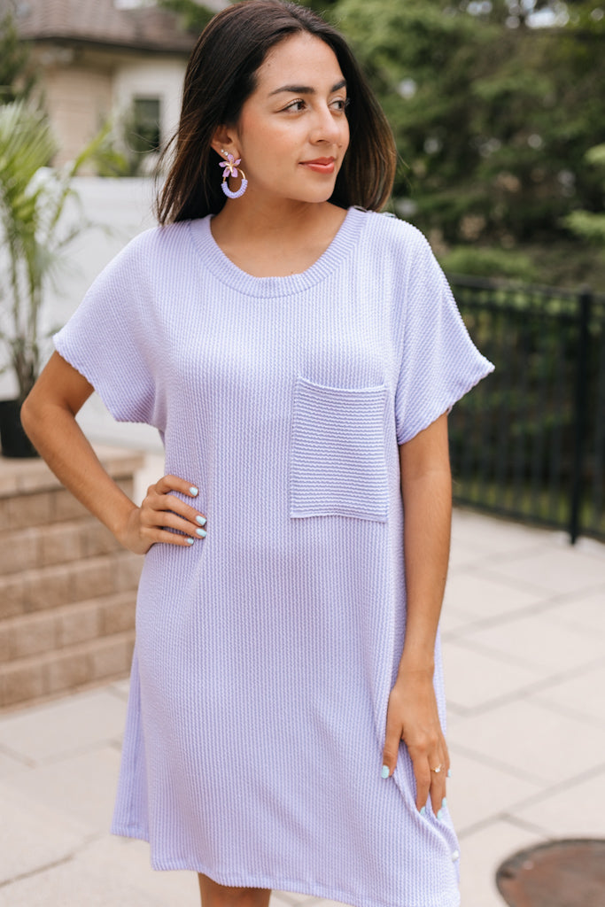 Ribbed Dress With Upper Side Pocket (SALE)