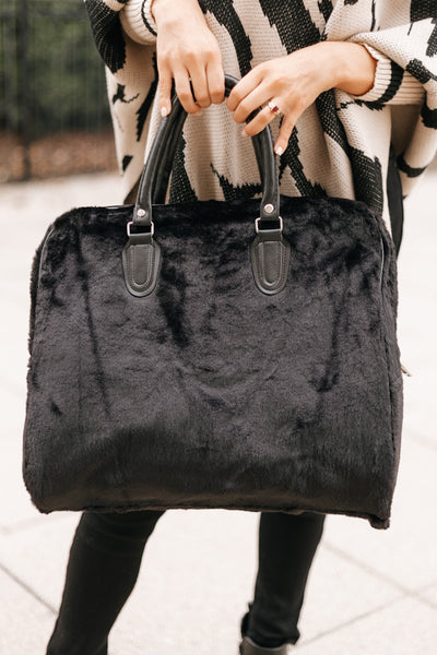 Faux Fur Duffle Tote