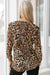 Metallic Leopard Print Button Up Top