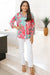 Floral Print V-Neck Button Sleeved Top (SALE)