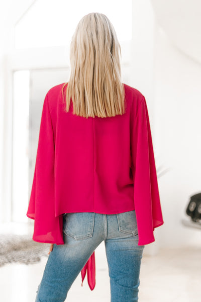 Bubble Sleeve Front Tie Cardigan