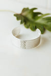 Brushed Metal Rhinestone Middle Cuff