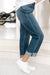 High Rise Cuffed Straight Leg Jean