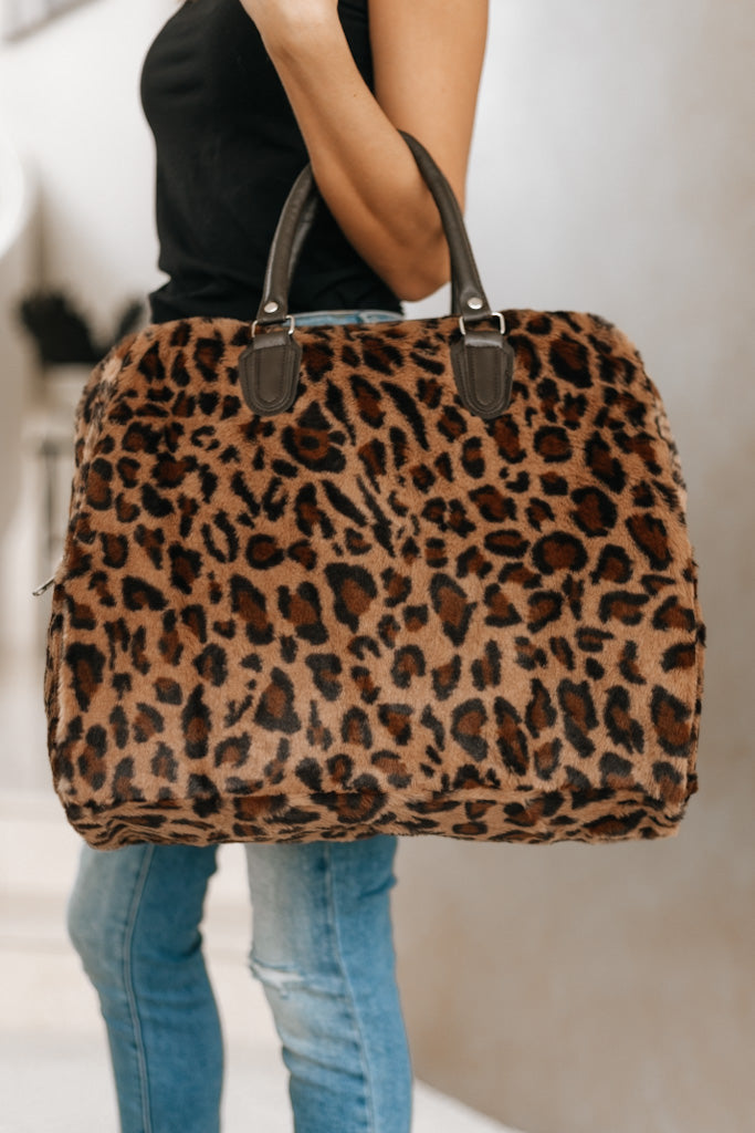 Faux Fur Duffle Tote