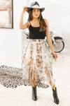 Leopard Print Layered Tulle Skirt