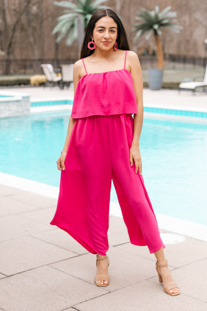 Layered Top Wide Leg Jumpsuit