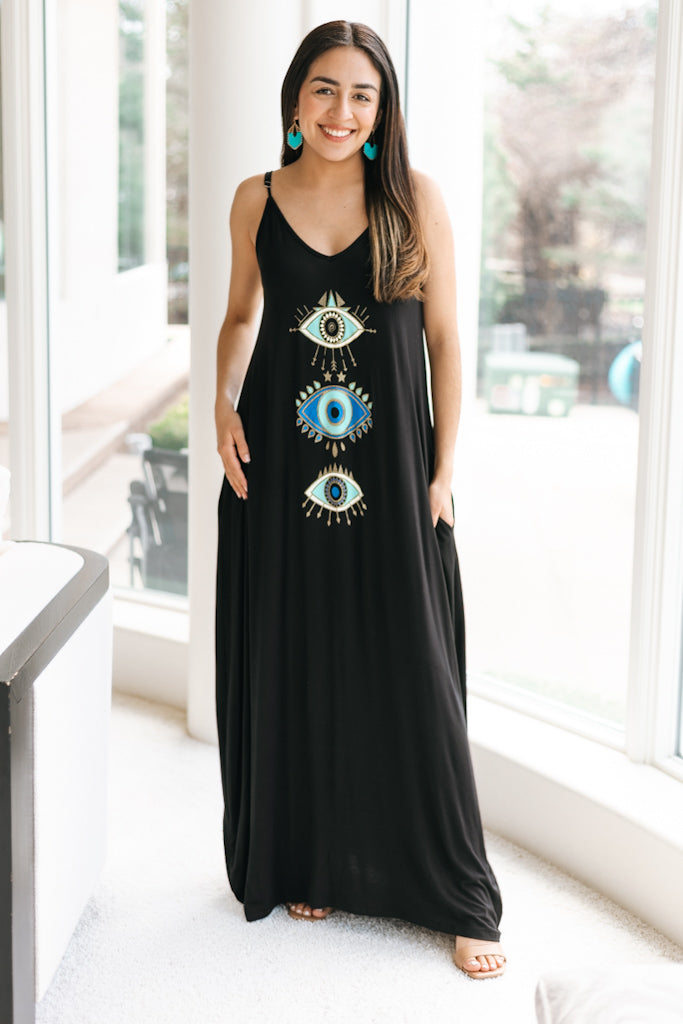 Triple Evil Eye Maxi Dress (SALE)