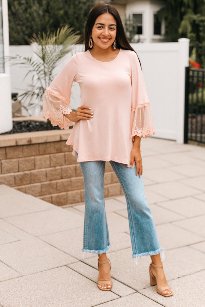 Lace Bell Sleeve Flare Top (SALE)