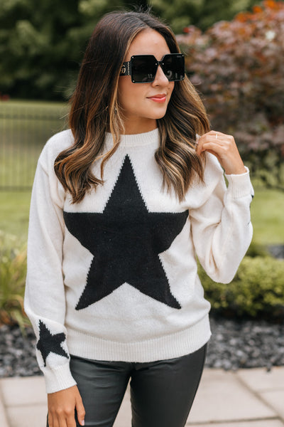 Large Front & Wrist Star Sweater