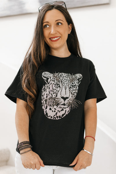 Rhinestone Leopard T-Shirt