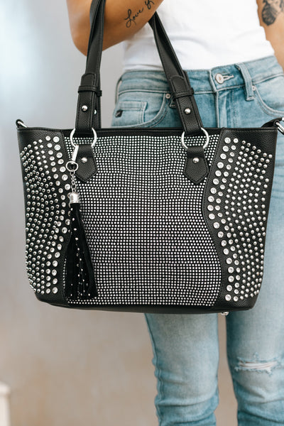 Side Studded & Rhinestone Purse