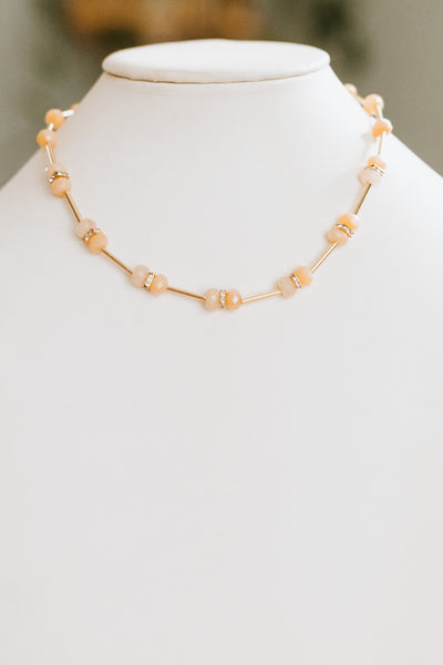 Two Bead & Thin Bar Alternate Strand Necklace (SALE)