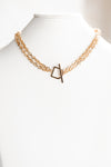 Double Chain D Clasp Necklace