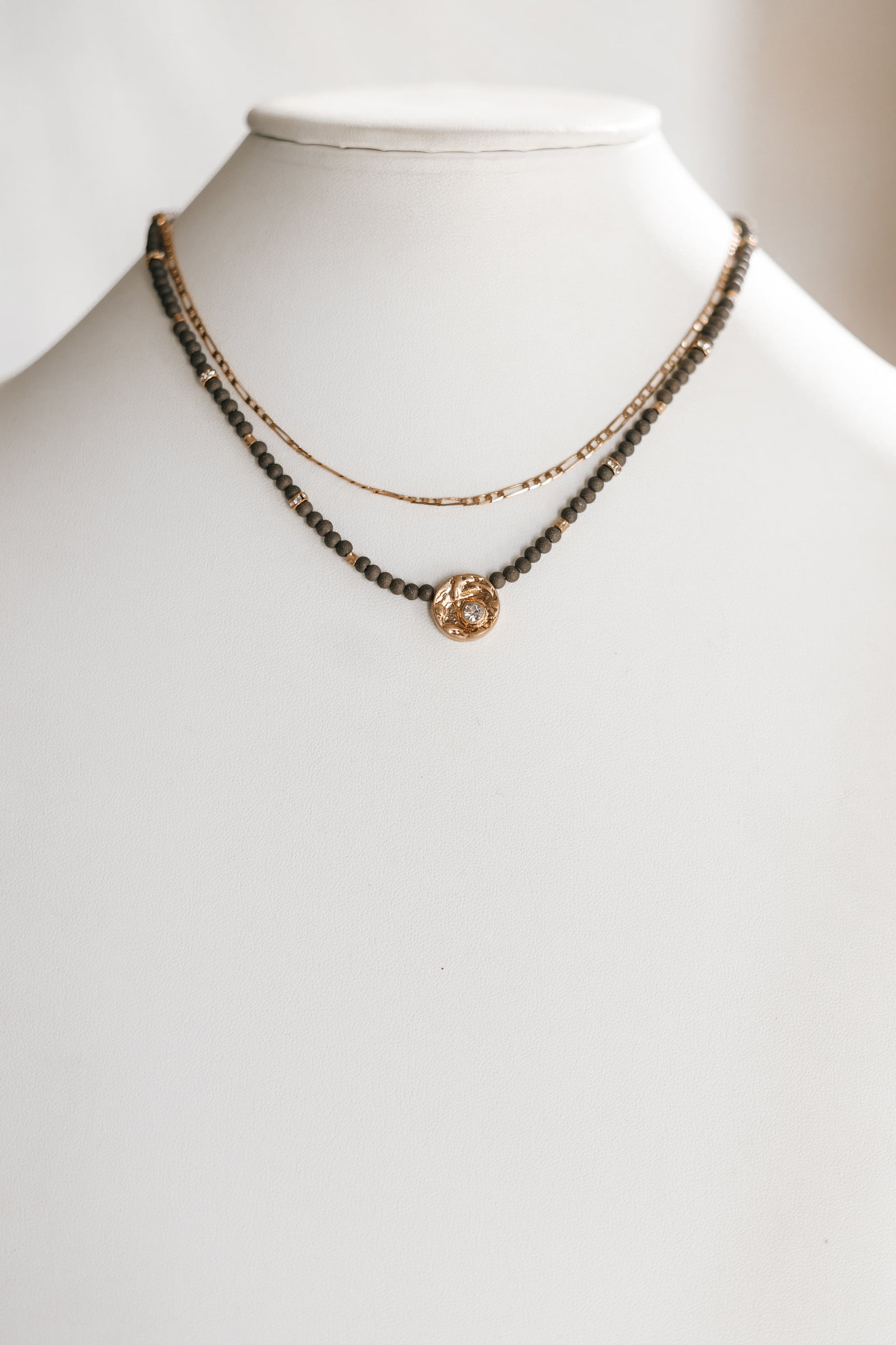 2 Layer Small Chain & Bead Necklace (SALE)