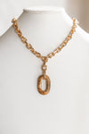 Thick Chain Wood End Necklace