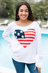 American Flag Heart Knit Sweater