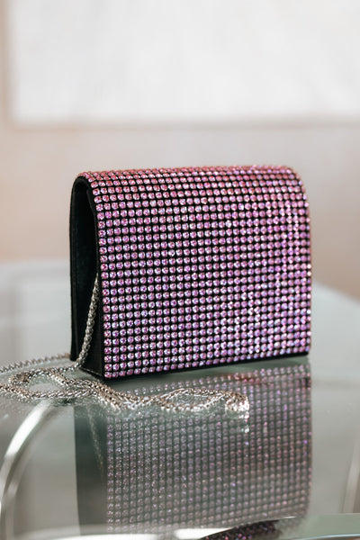 Dazzle Rhinestone Flap Over Clutch