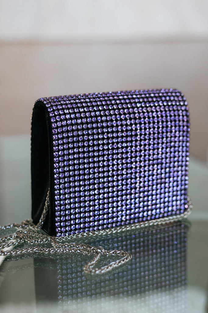 Dazzle Rhinestone Flap Over Clutch