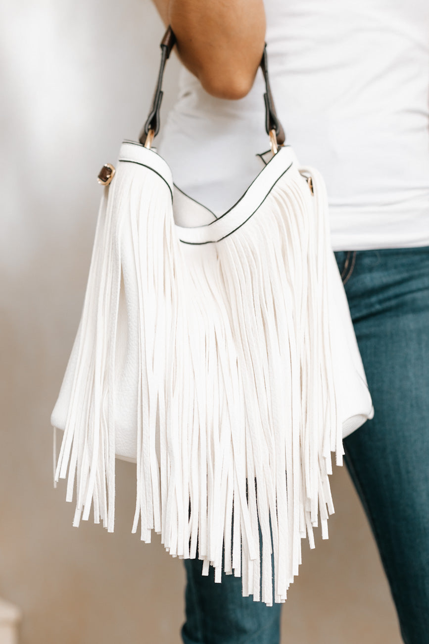 Fringe Vegan Leather Handbag