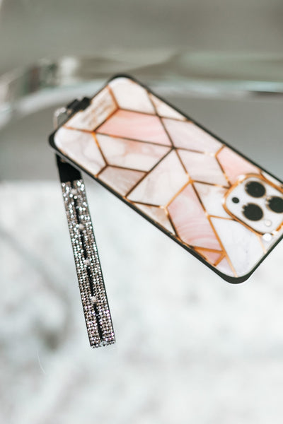 Rhinestone Strip & Diamond Cell Phone Wristlet