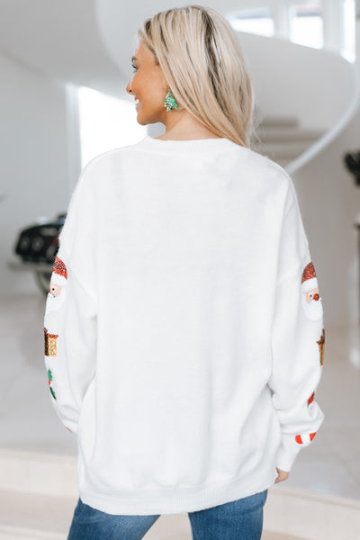 Sequin Christmas Sleeve Sweater