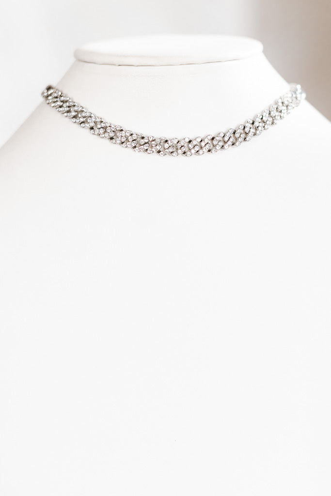 Rhinestone Chain Link Necklace