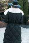 Drawstring Waist & Removable Fur Puffer Jacket