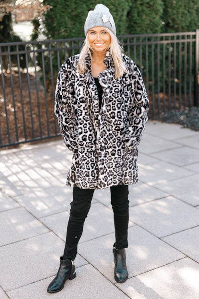 Soft Faux Fur Leopard Jacket