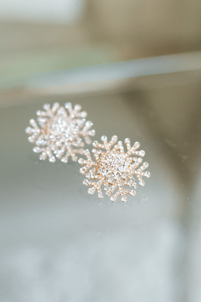 XL Detailed Snowflake Earrings