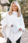 Majestic Ruffle Faux Fur Poncho