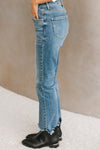 High Rise Ankle Straight Jeans