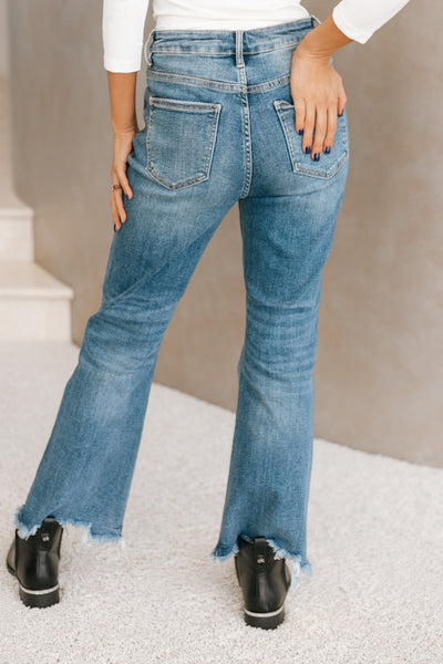 High Rise Ankle Straight Jeans