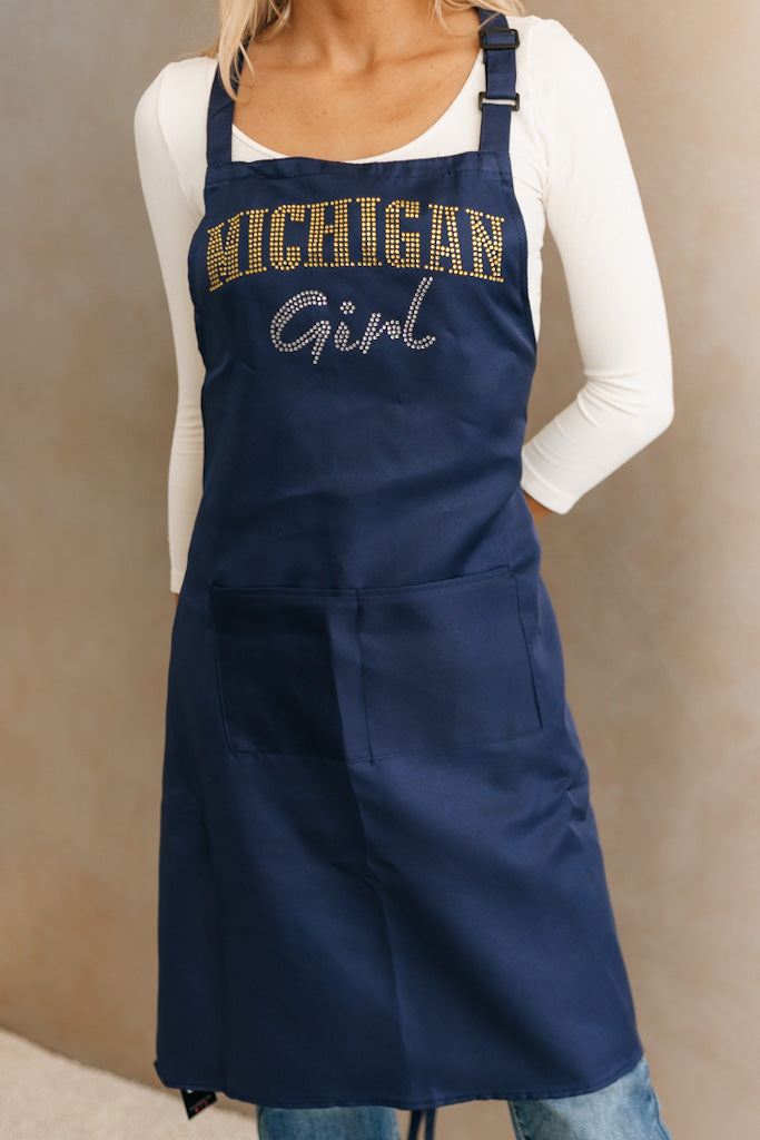 Michigan Rhinestone Apron