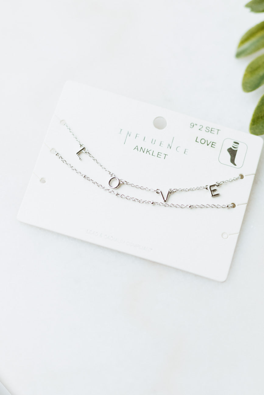 Spaced Love Two Thin Chain Anklet
