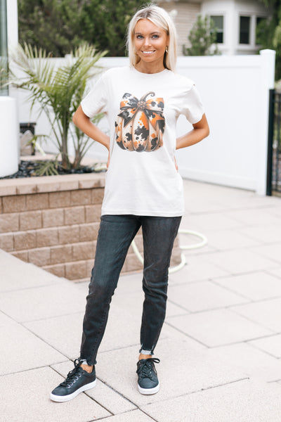 Cowhide Bow Pumpkin T-Shirt