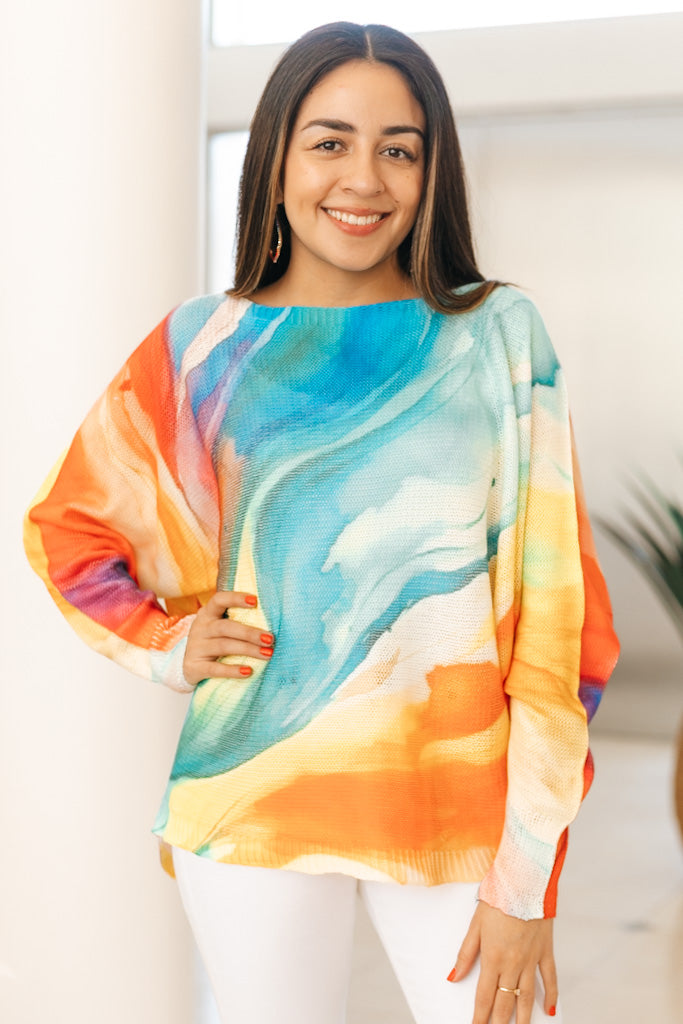 Water Color Painted Italian Sweater