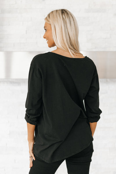 Metallic Accent & Sequin Pocket Italian Top