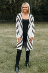 Arrow Pattern Metallic Stripe Cardigan