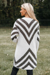 Arrow Pattern Metallic Stripe Cardigan