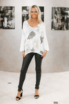 Metallic Animal Print Knit Italian Sweater