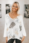 Metallic Animal Print Knit Italian Sweater