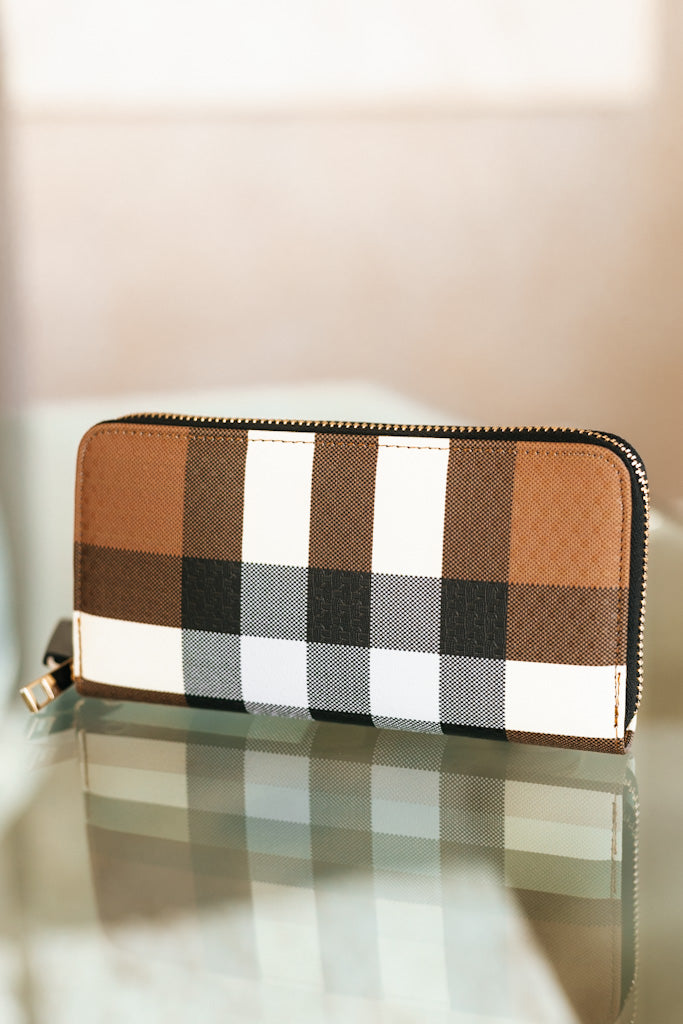 All Plaid Zip Around Wallet