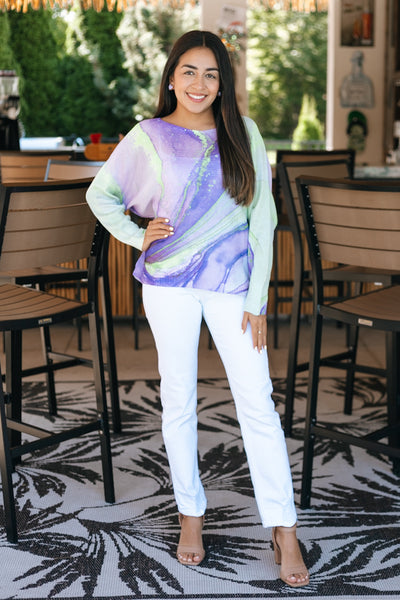 Tie Dye Print Italian Sweater