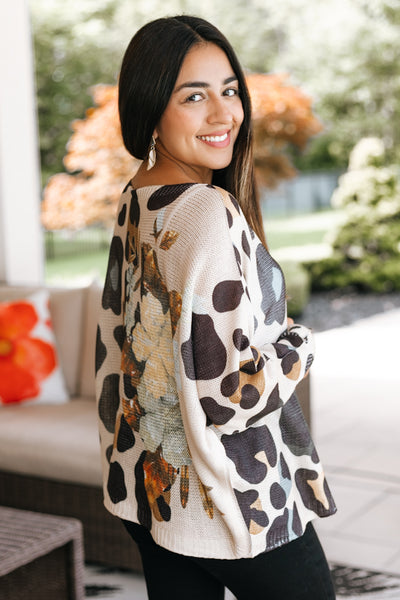 Leopard Floral Italian Sweater